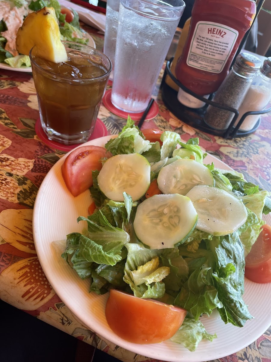 Just a simple salad, cut with with clean utensils