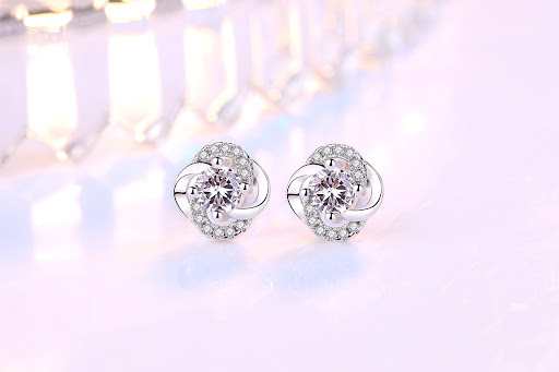 Title 3, Womens Simple Zircon Tassel Flowers Earrings E...