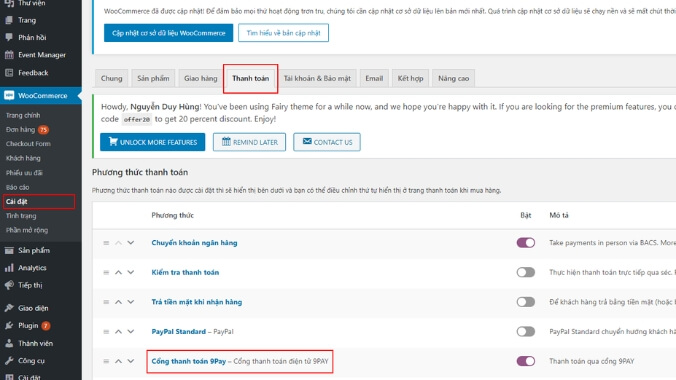 Mô hình tích hợp thanh toán với 9Pay qua Plugin trên Wordpress