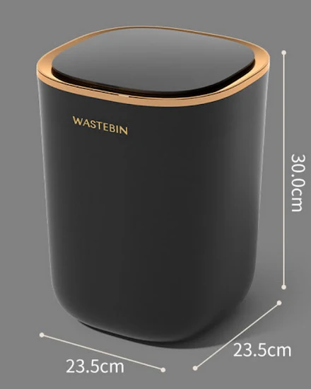 12L Smart Sensor Black Trash Can Induction Trash Bin Bath... - 0