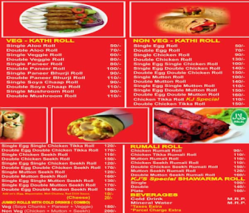 Kathi Junction menu 