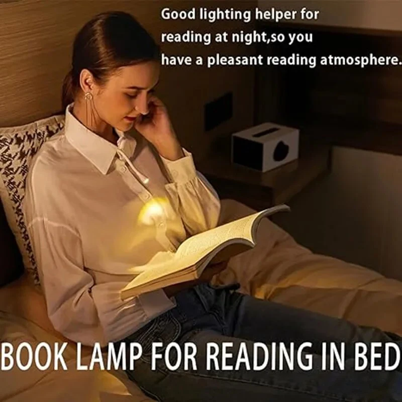 Kreatywna Mini Lampka Nocna LED z Klipsem Regulowanym 360° Obrotu Ochrona Oczu 3 Kolory Ładowana Do Nauki