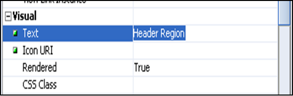 Header region Properties in OAF