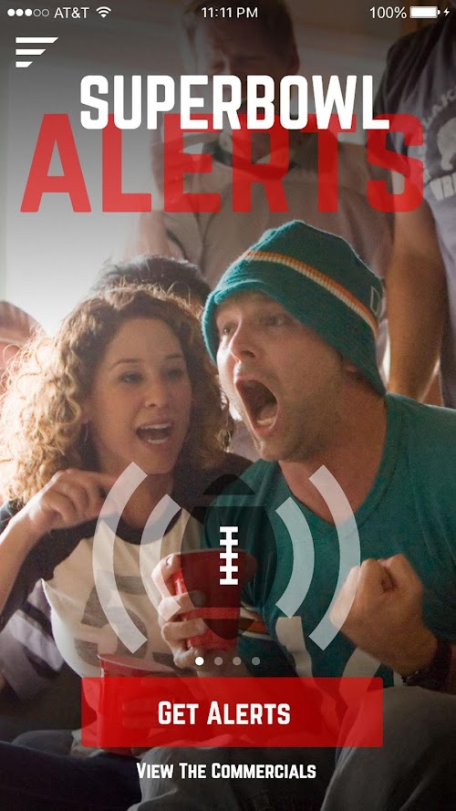 Android application Super Bowl Alerts screenshort