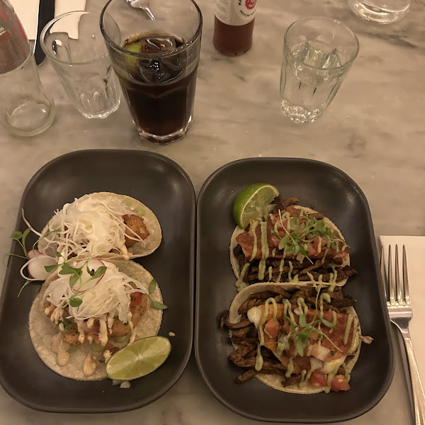 Steak and fish tacos