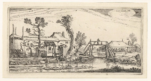 Boerderij aan een kanaal bij Haarlem
