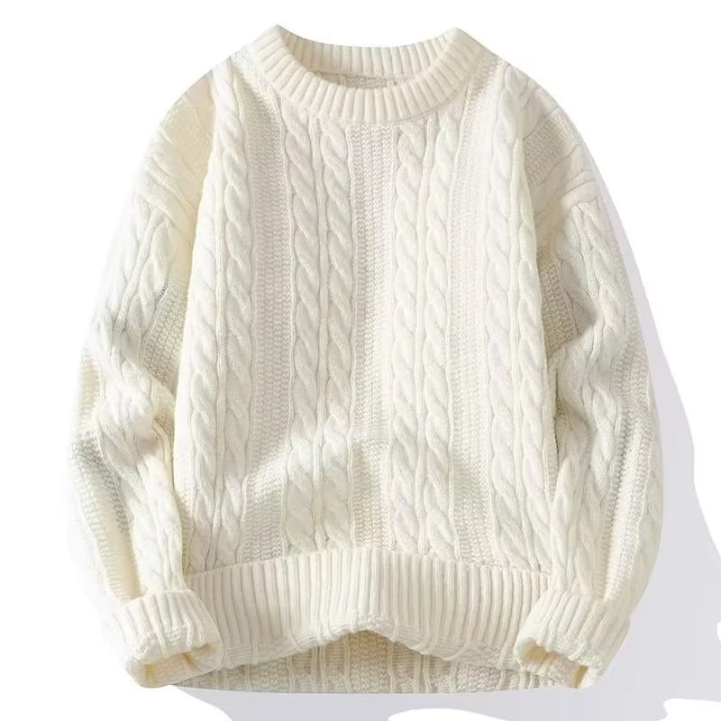 Suéter de hombre extragrueso con cuello redondo, cálido y abrigado, perfecto para el invierno, máxima comodidad y protección contra el frío.