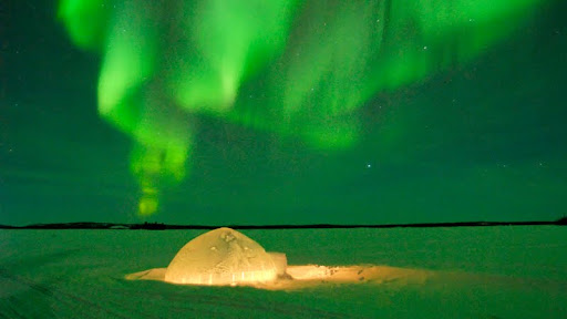 Igloo Under Northern Lights, Northwest Territories, Canada.jpg