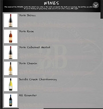 British Brewing Company menu 