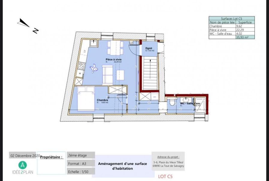 Vente appartement 2 pièces 35 m² à La Tour-de-Salvagny (69890), 199 900 €