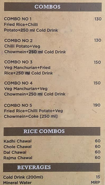 Aashirwad Restaurant menu 