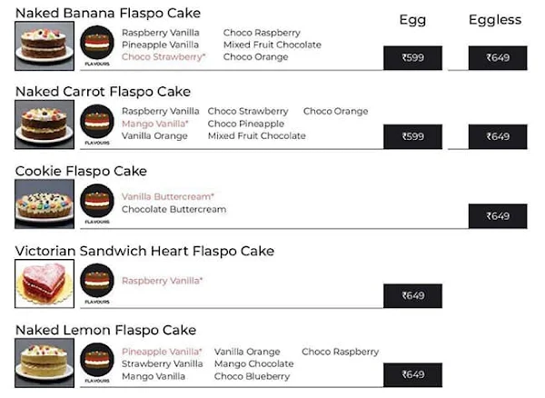 Flaspo - Fruit Flavoured Sponge Cakes menu 