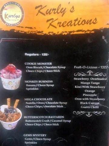 Kurly's menu 