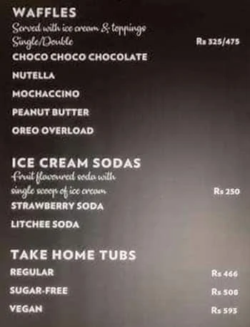 Cold Love Ice Cream menu 