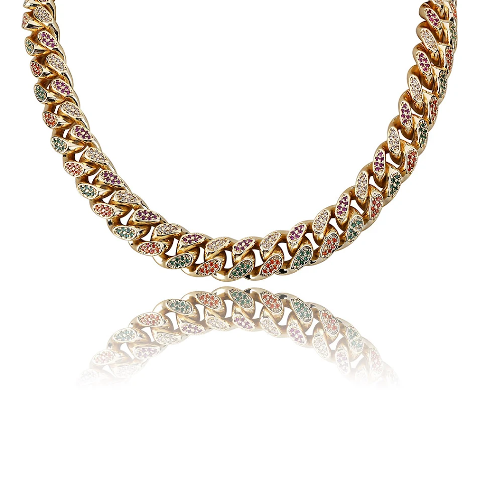 14mm Regenboog sieraden ketting Maak een statement met deze prachtige en kleurrijke ketting. Perfect om je outfit op te fleuren en op te vallen.