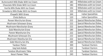 Jayalakshmi Sweets menu 