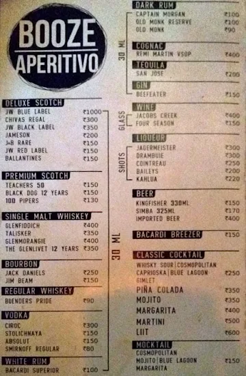 Shanghai Salsa menu 