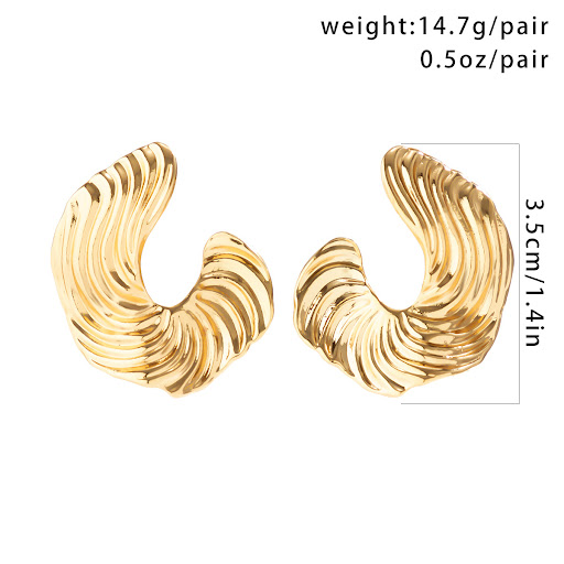 Title 21, Exaggerated French Wafer Metal Large Earrings S...