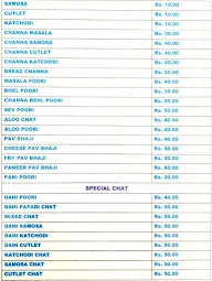 Sona Sweets menu 1