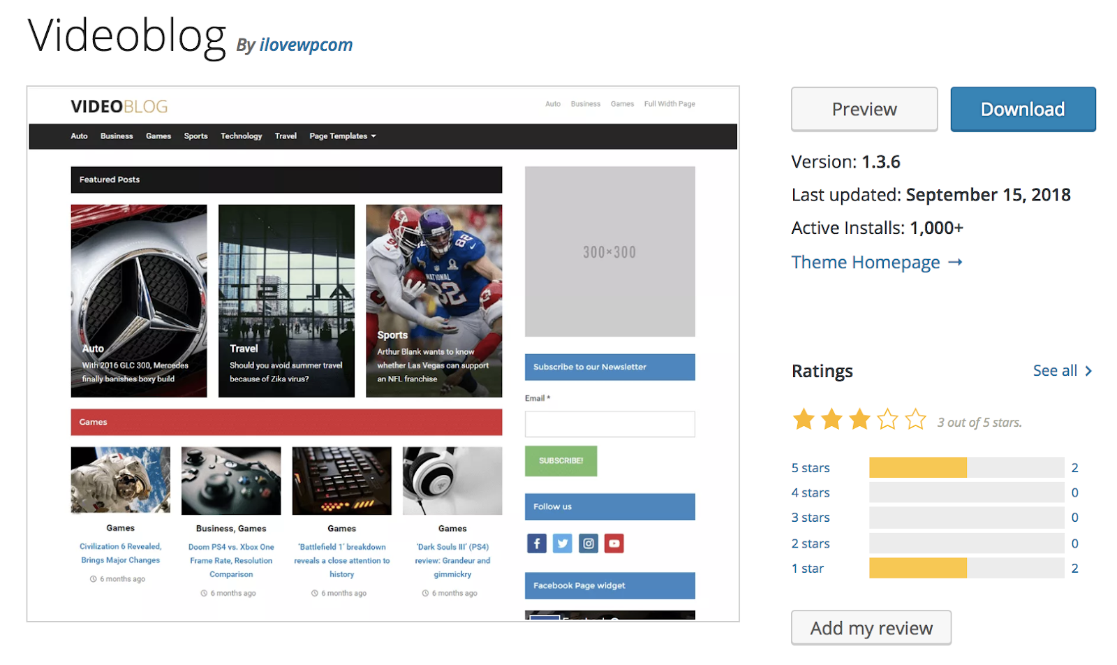 videoblog-wordpress-theme