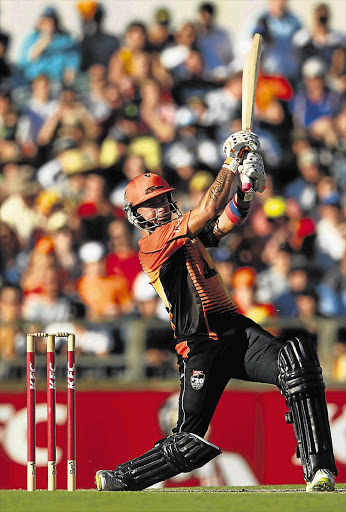 Herschelle Gibbs of the Perth Scorchers bats during the T20 Big Bash League semifinal against the Melbourne Stars in Sydney on Saturday. He scored 71 from 46 balls Picture: ROBERT CIANFLONE/GALLO IMAGES