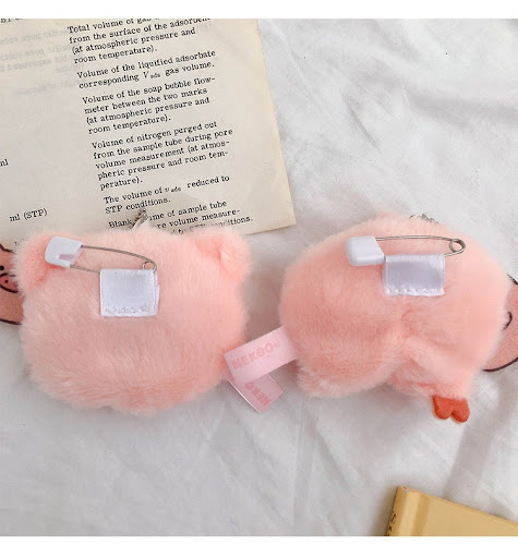 Title 1, Cartoon Pig Head Pendant Plush Doll and Bag Key...