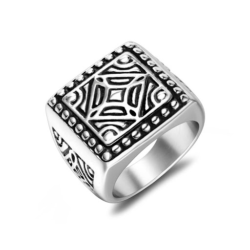 Title 6, Personalized Mens Trendy Square Ring. Elevate ...