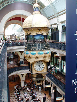 The clock in the Queen Victoria Building