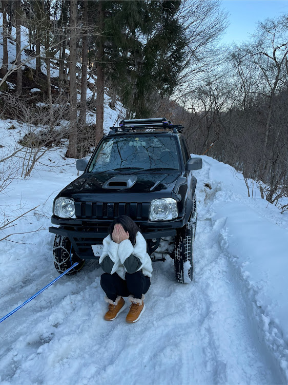 ジムニーの雪道ドライブ・ジムニー女子・ジムニーJB23・jimny・jb23