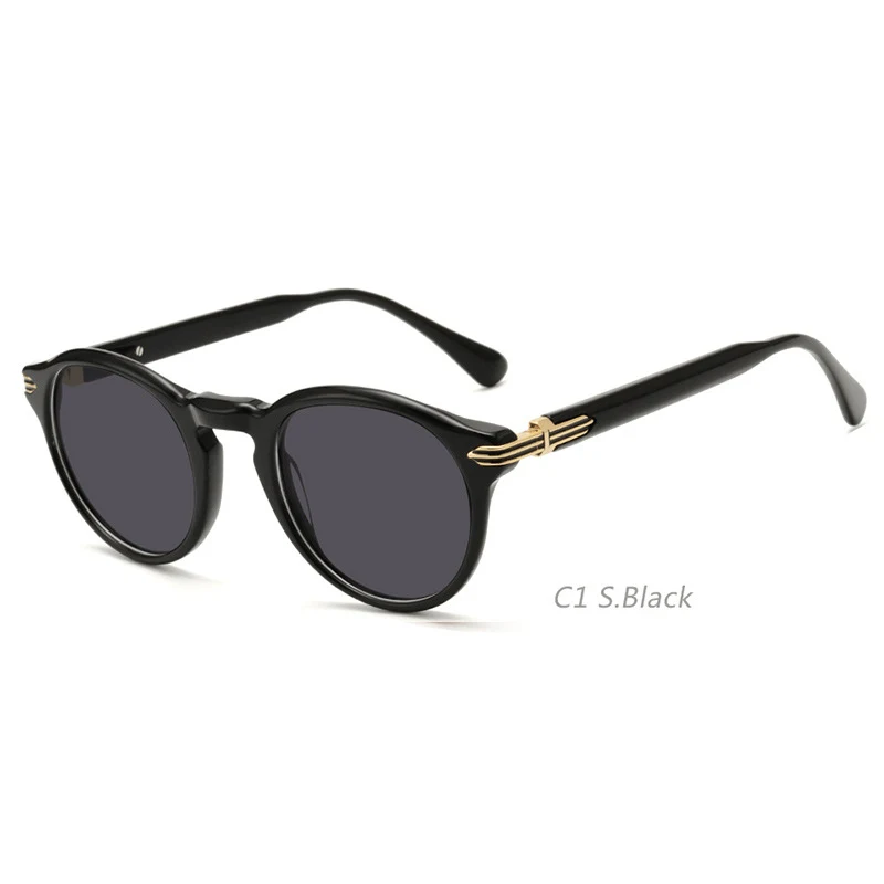 Gafas de sol redondas retro japonesas para hombre, protección UV. Estilo vintage con montura de tela. Ideal para un look moderno y protección ocular.