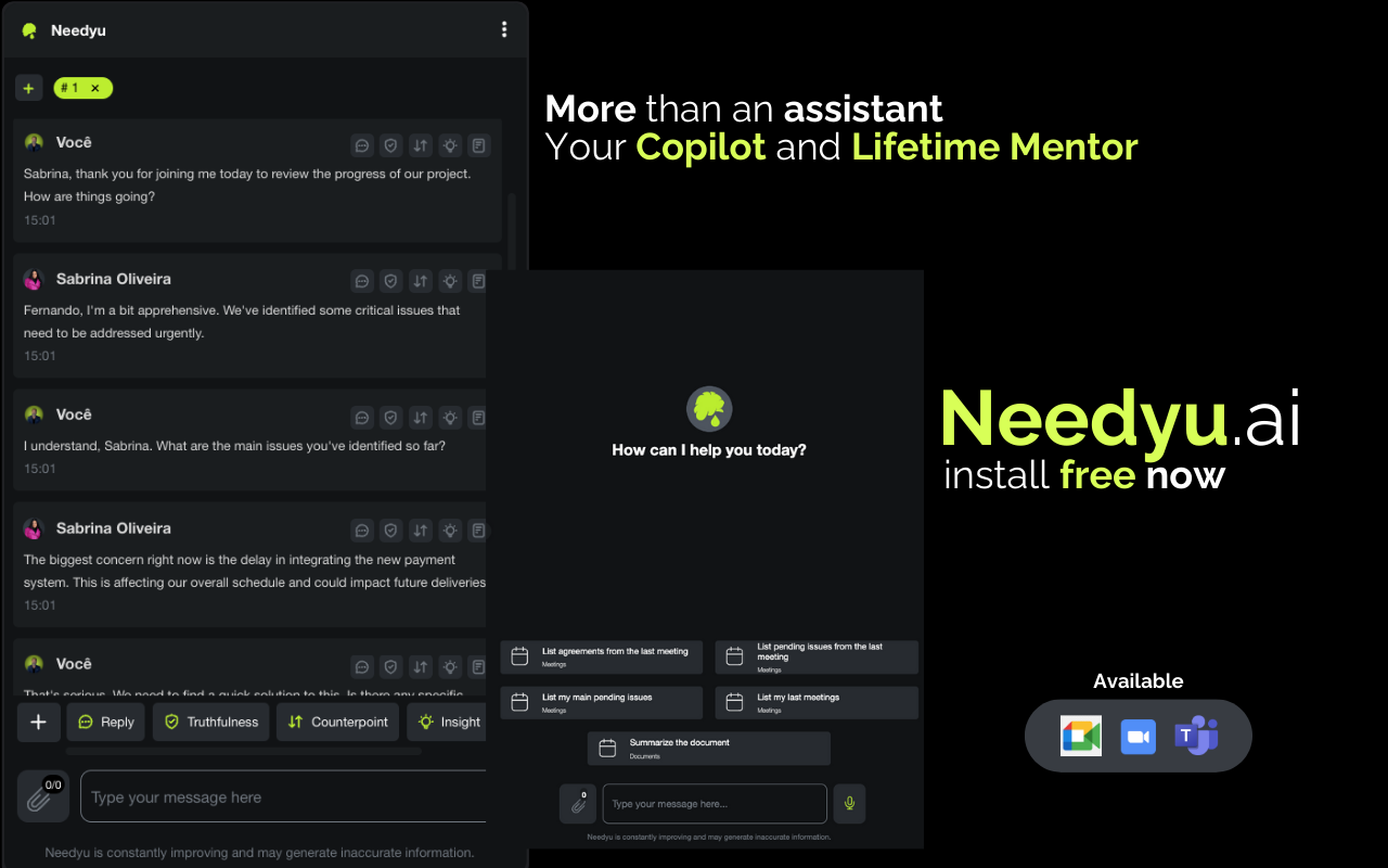 Needyu.ai Meeting Copilot Chrome Extension Image 2