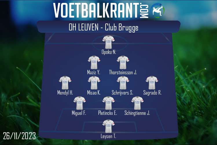 Opstelling OH Leuven | OH Leuven - Club Brugge (26/11/2023)