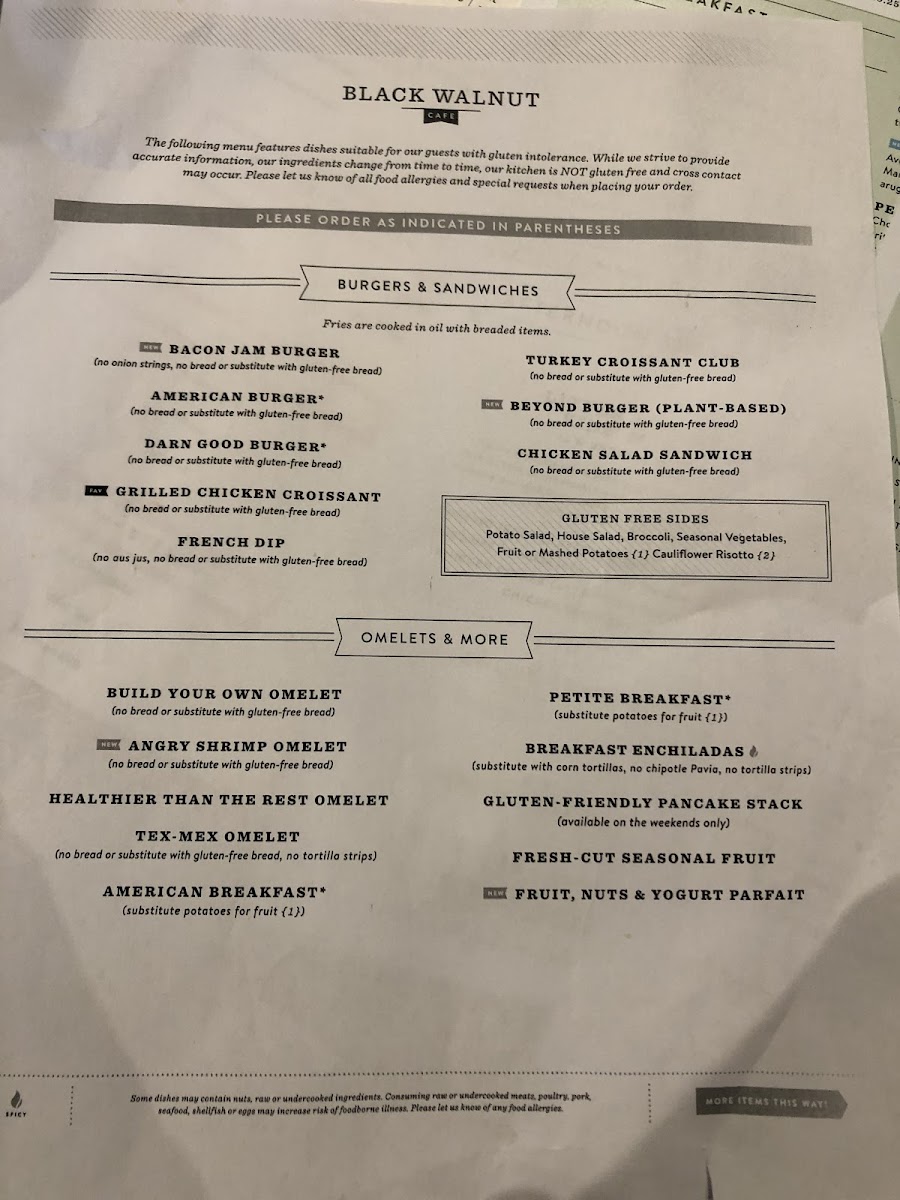 This is the gluten free menu. We had breakfast here and it was good. BUT, they really up-charge for everything.  Gluten free toast, fruit sub for potatoes. So it ended up being expensive. It was good