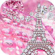 Pink Diamond Paris Tower Keyboard Theme  Icon