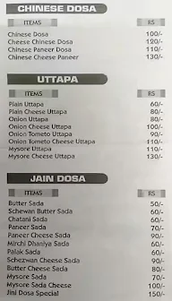 Narayan Dosa menu 3