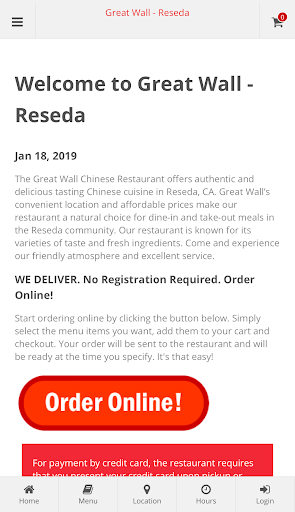 Great Wall - Reseda Online Ordering