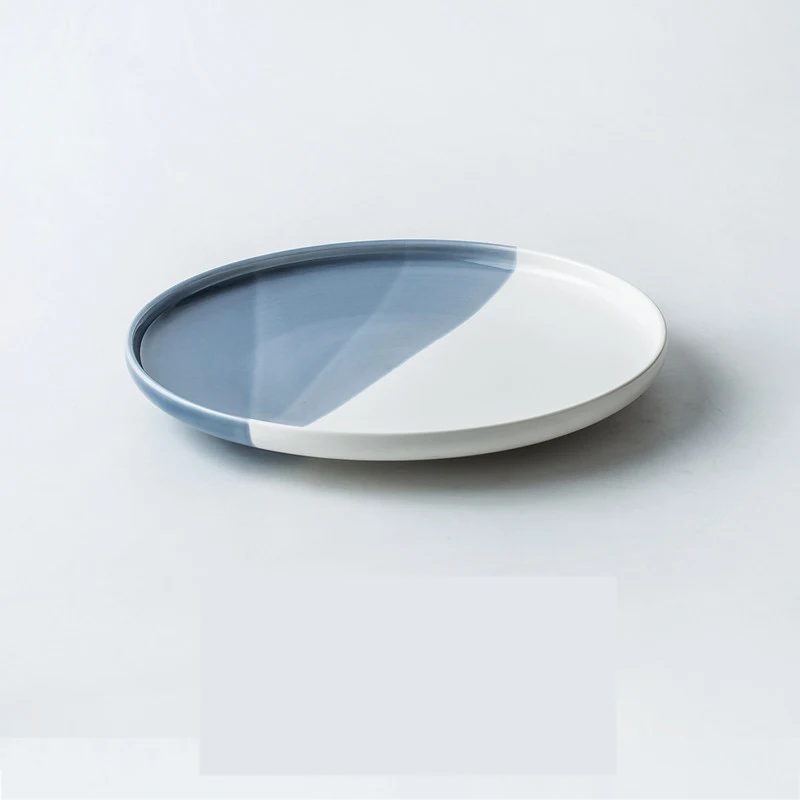 Assiette à pizza occidentale nordique unie, pour aliments, robuste et élégante, idéale pour dîners et réunions conviviaux.