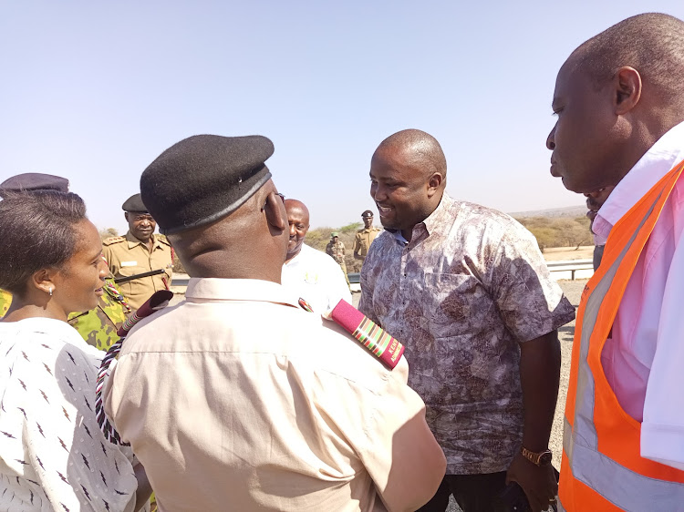 Energy PS Alex Wachira during the inspection of the Masinga dam water levels on February 10, 2023.