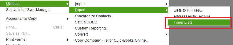 Export timer lists
