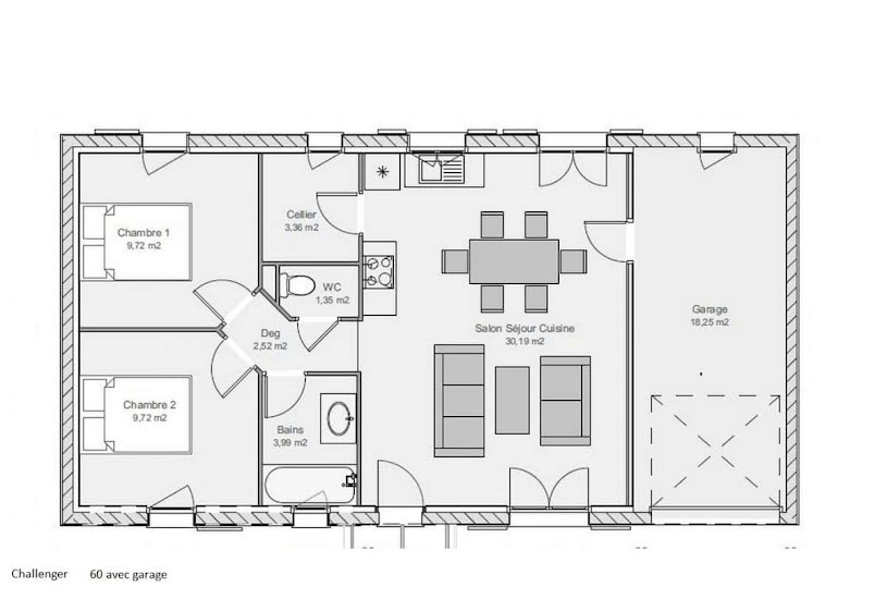  Vente Terrain + Maison - Terrain : 448m² - Maison : 90m² à Belin-Béliet (33830) 