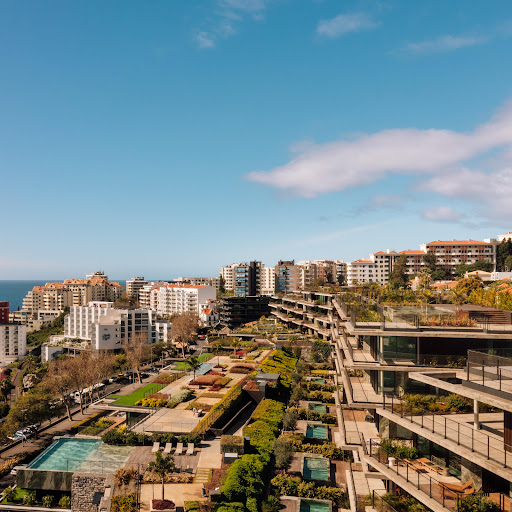 Prestige apartment / penthouse for sale in Funchal (Portugal) - Aerial view of modern residential buildings