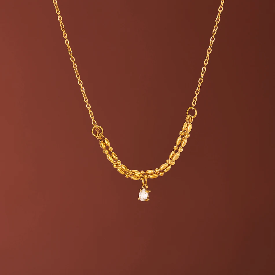 Colar Enrolado de Zircônia Niche Não Desbota Joia Feminina Elegante Brilho Duradouro Design Moderno Presente Perfeito Para Ela
