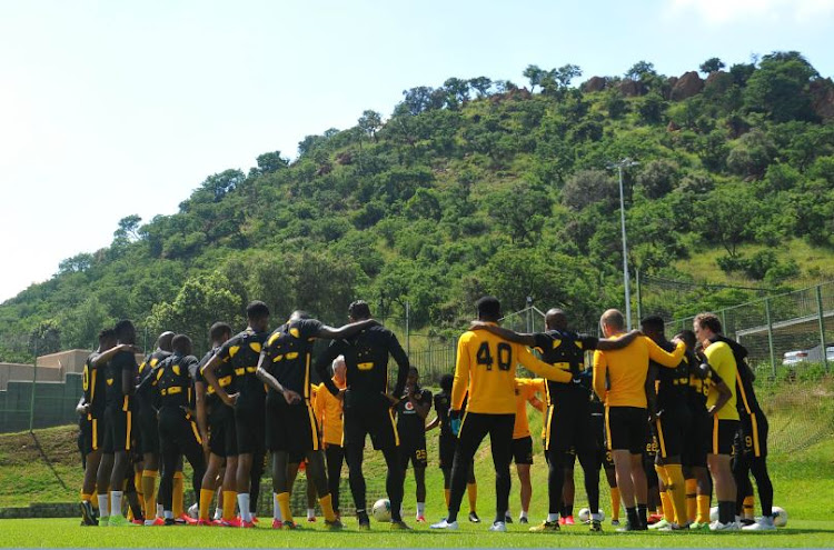 Kaizer Chiefs players during a training session on February 20 2020 at their Naturena training base in the south of Johannesburg. Naturena is on lockdown with the club operating on a skeleton staff.