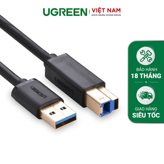 Dây Máy In Usb 3.0 Đầu Mạ Vàng, Dài Từ 1 - 2M Ugreen Us210