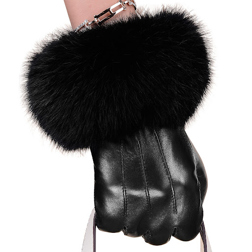 Title 4, Sheepskin touchscreen plus velvet thick warm gl...