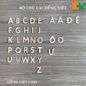 Bộ Chữ Cái Tiếng Anh, Tiếng Việt In Hoa Bằng Gỗ