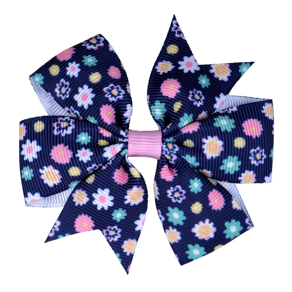 Barrette à cheveux bébé imprimé marguerite, tournesol, à pois côtelé avec nœud queue de poisson, accessoire adorable et pratique