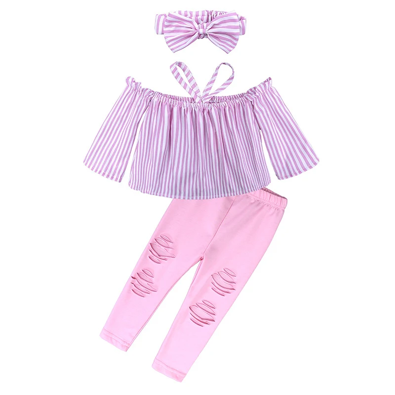 Title 2, Traje de tres piezas para niñas con hombros des...