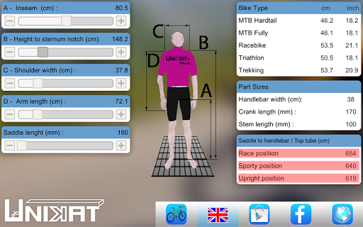 Bycicle Frame Size Calc Pro