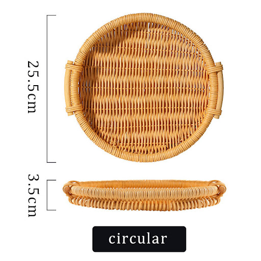 Title 9, Japanese Rattan Fruit Tray With Handle Storage ...